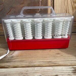 Vintage Clairol Lock-N-Roll Hot Rollers Set Curlers Hair Setter With Clips